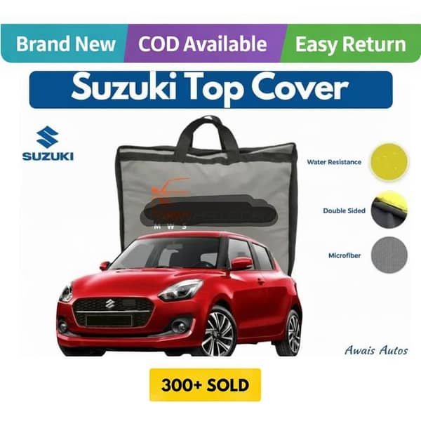 PVC Coated Double-Stitched Car Top Cover for Suzuki Swift (2022–2024)