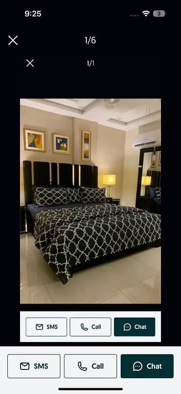 Par Day and short Time full furnish one BeD Room ment Available for rent Bahria Town Phase 6 family apartment