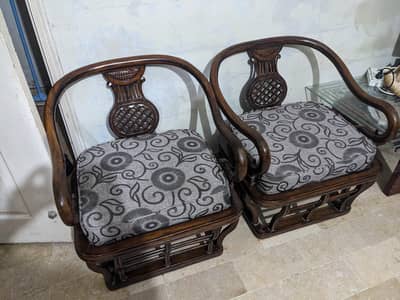 wooden sofa set 4 seater
