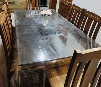 8 seater glass dining table (without chairs)