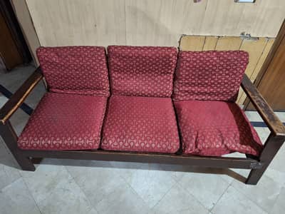 3+1+1 WOOD SOFA SET WITH SEATS