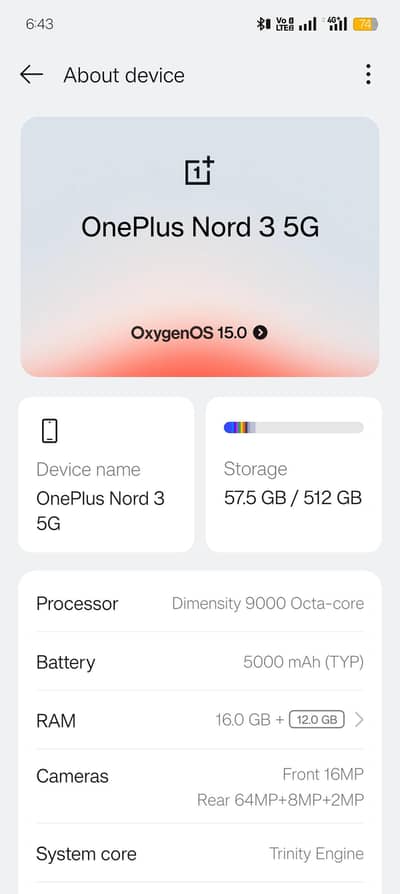 OnePlus Nord 3 5G (16GB/256GB) | Brand New Condition