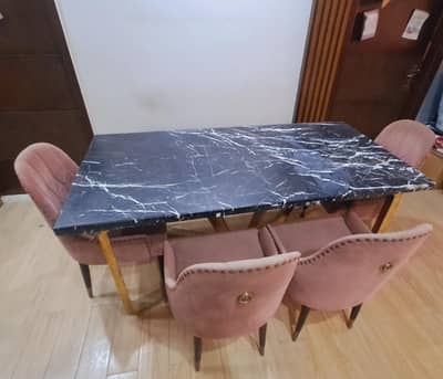 Marble Dining table with 4 chairs