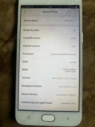 Oppo A57 Dual sim pta approved working 10/10