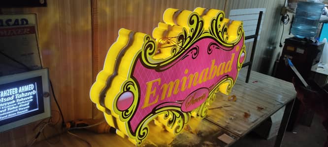 sign wale 3 D sign Board And Neon Sign Services