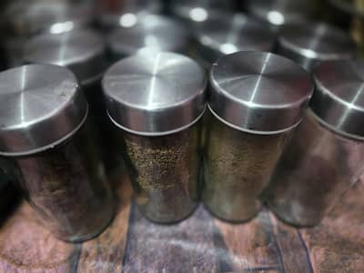 Masala box- 12-Piece Stainless Steel Rotating Spice Rack Set