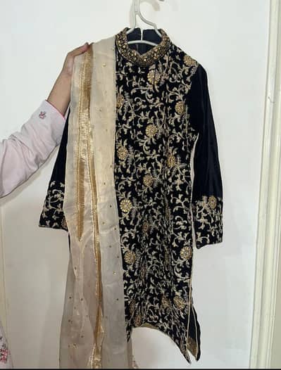 heavy velvet embroided suit