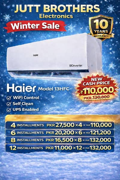 Haier Ac 1 ton inverter 13 hfc