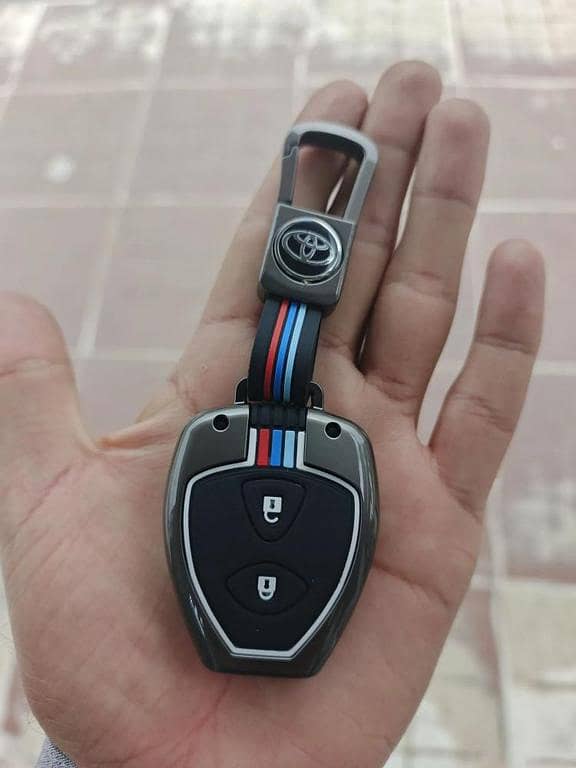 Toyota Vitz Zinc Alloy Metal Remote Key Cover With key chain