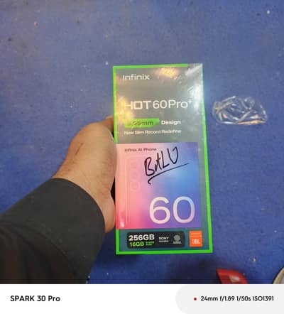 Hot 60 pro Plus Box Pack Arjent Sale 8+8 gb Ram 256gb Memory