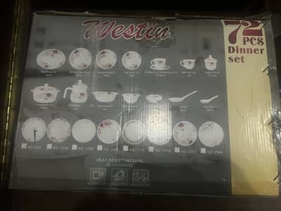 72pcs dinner set un used bramd new weatern company new style