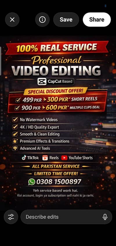 Professional Video Editing Service Available