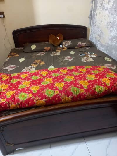 bed with dressing  table with 2  drawer pure wood