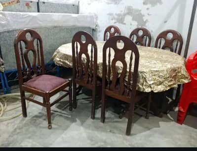 Dining table with six chairs