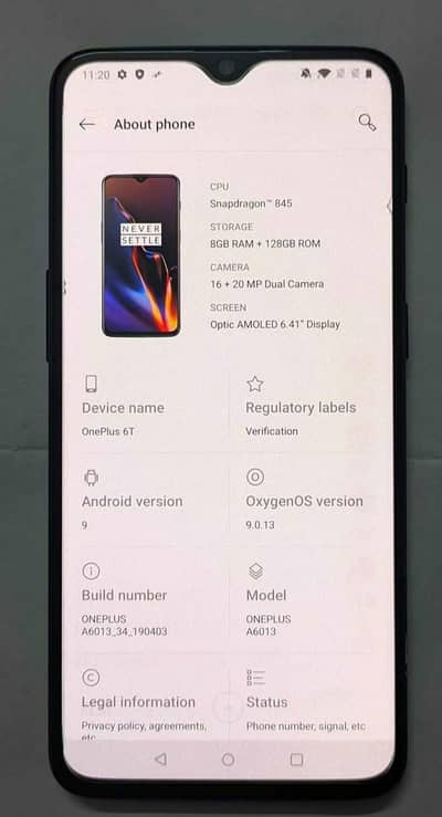 OnePlus 6t 6.128