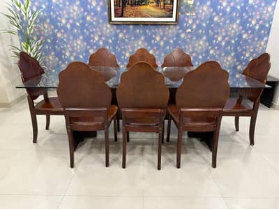 wooden dining table eight seater