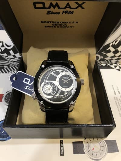 OMAX DUAL TIME-ORIGINAL NEW WATCH-WITH COMPLETE BOX-SEIKO CASIO CITIZE