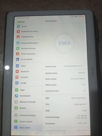 huawei T3 10 inch 2/16 sim