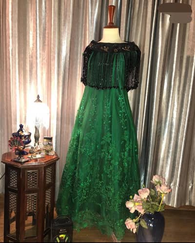 Elegant Green Formal Gown for Wedding / Party | Premium Quality