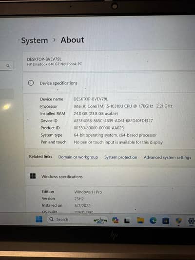 HP EliteBook 840 G7 Slim Laptop – 10th Gen i5, 24GB RAM