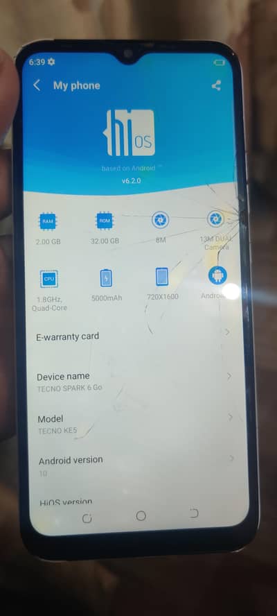 Tecno spark 6go with box