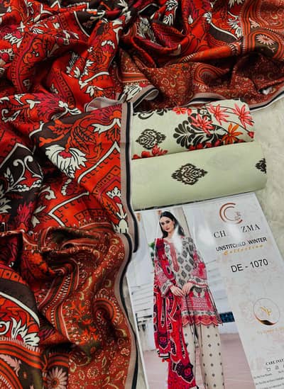 Baroque Karandi 3 pc suit with shawl