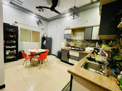 120 SY LEASED GROUND PORTION FOR SALE || WEST OPEN || CORNER || ROAD FACING || FULLY TILED || WITH CYLINDER & UPS || 2 BIG WASH ROOMS || 3 STORES || HUGE AMERICAN KITCHEN WITH LOUNCH || BOUNDARY WALL GATED SOCIETY WITH PARK, MOSQUE, BRICKS ROADS.