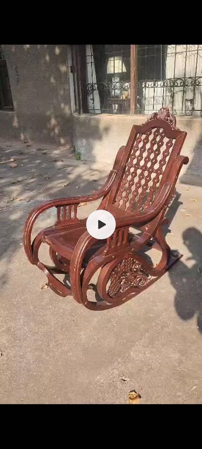Hand Carved Wooden Rocking Chair / Jhoola Chair – Solid Wood