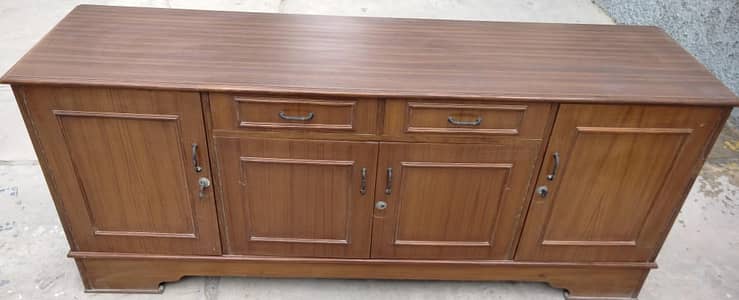 Executive Office Cabinet / Solid Teak Wood / 6-Drawer Sideboard