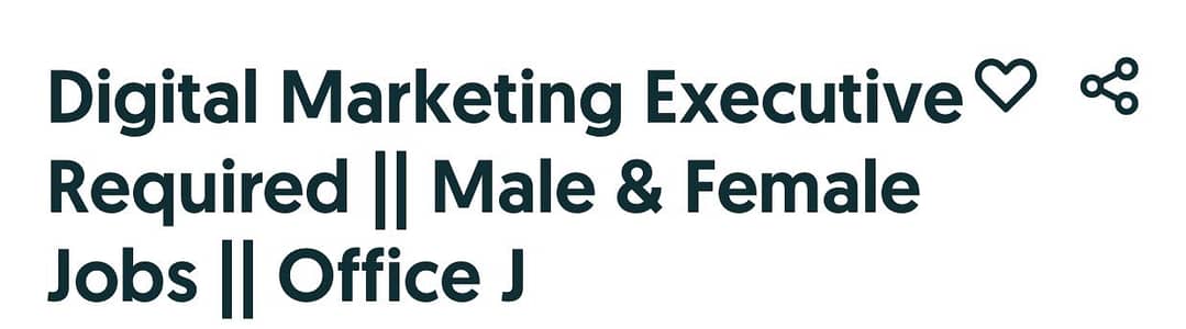 Digital Marketing Executive Required || Male & Female job office