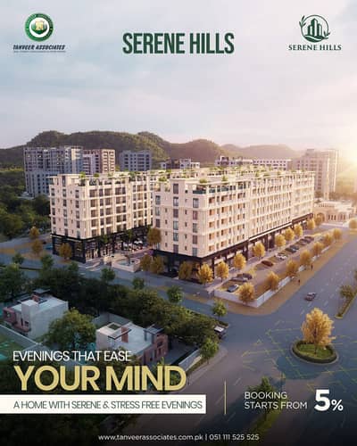 930 Sq Ft ( 2 Bed ) Apartment Available For Sale. In Serene Hills Faisal Hills Islamabad. Executive and A Block Main Boulevard