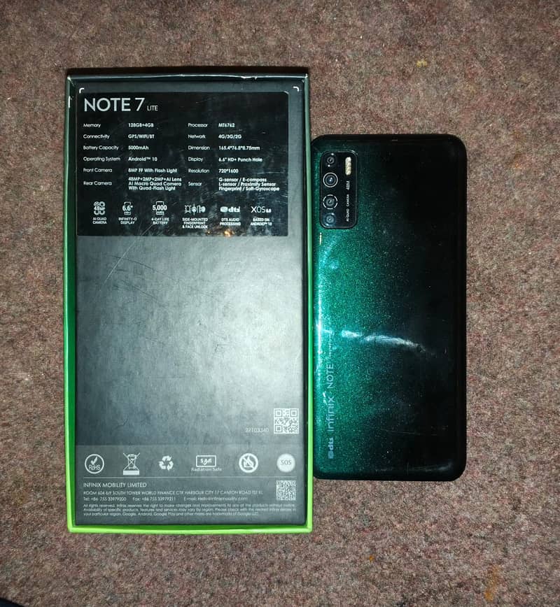 Infinix Note 7 Lite With charger and original box in lush condition ...