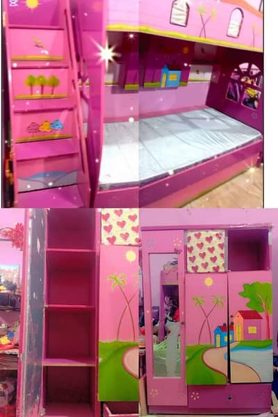 Dreamy kids Bed and wardrobe Set .