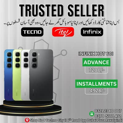 Infinix Hot 60i (6/128GB) Available On Easy Insatllment Plan