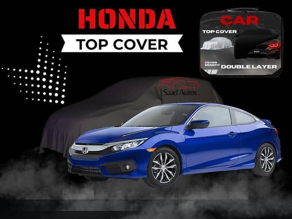 Honda Civic 2012–2016 Car Top Cover | Black | Double Layer | Waterproof | Scratch Resistant