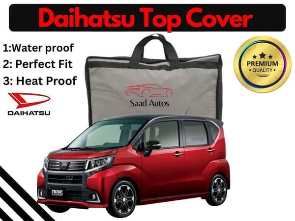 Daihatsu Move Top Cover (2014-2024) - Black, Anti-Scratch, Heat Proof, Water Proof, Parachute Material
