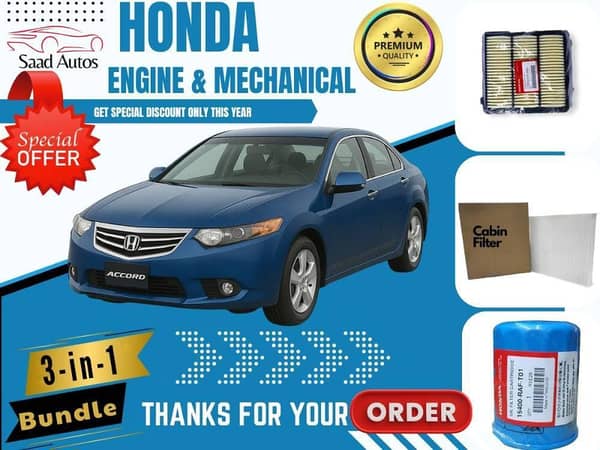 Honda Accord 2007–2012 | Maintenance Filter Pack – 3-in-1 | Air, Cabin & Oil Filters