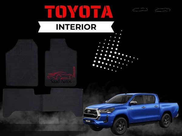 Toyota Hilux 2014–2021 | Full-Fitting Premium Rubber Latex Floor Mats for All-Weather Protection