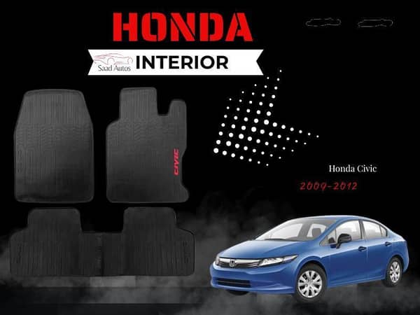 Honda Civic 2009-2012 Rubber Latex Floor Mats for Complete Interior Protection