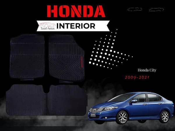 Rubber Full Fitting Car Latex Mat for Honda City (2009–2021) – All-Weather Interior Protection
