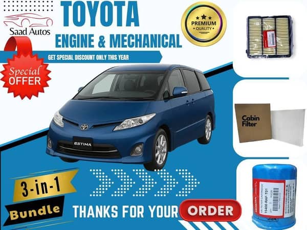 Toyota Estima 2006–2019 | Maintenance Filter Pack – 3-in-1 | Air, Cabin & Oil Filters