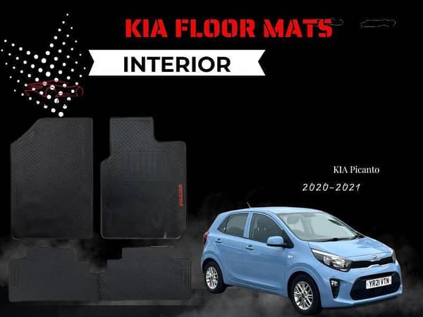 Kia Picanto 2020–2021 | Full Fitting Premium Latex Rubber Car Mats | All-Weather Floor Protection