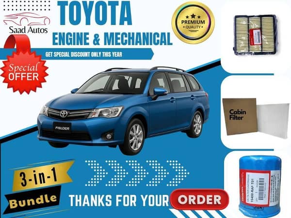 Toyota Corolla Fielder 2012–2025 | Maintenance Filter Pack – 3-in-1 | Air, Cabin & Oil Filters