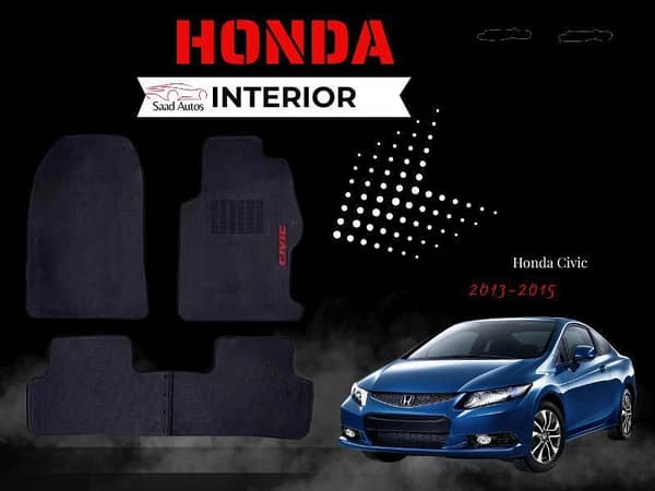 Rubber Latex Full Fitting Mats for Honda Civic (2013-2015) – All-Weather Interior Protection