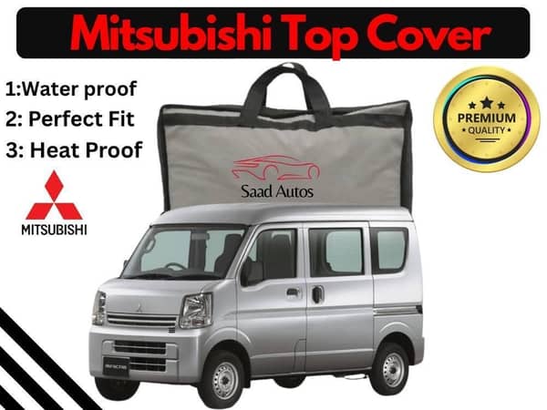 Mitsubishi Minicab Top Cover (1999-2014) - Black, Parachute Fabric, Scratch, Heat & Water Resistant