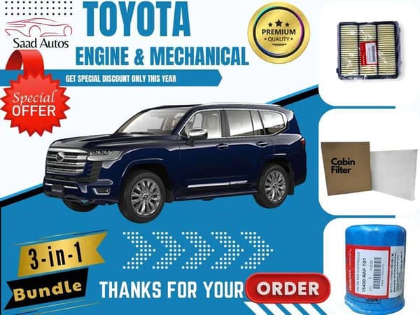 Toyota Land Cruiser 2021–2025 | Maintenance Filter Pack – 3-in-1 | Air, Cabin & Oil Filters