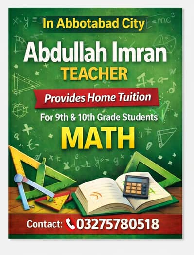 Maths Home Tuitor For 9th, 10th and 1st year