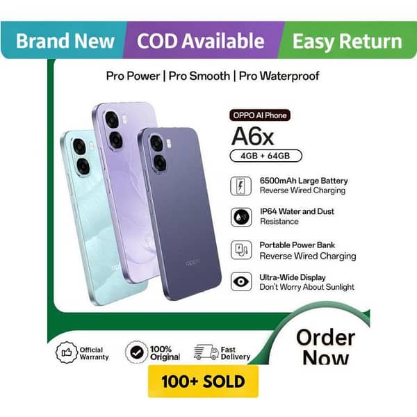 OPPO A6x | 4GB RAM + 64GB ROM | 2 Year Official Warranty