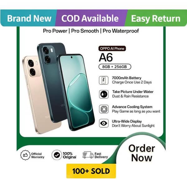 OPPO A6 | 8GB RAM + 256GB ROM | PTA Approved | 2 Year Warranty by OPPO Official Store