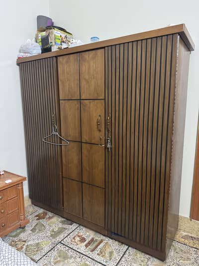 A complete bed with a dressing table